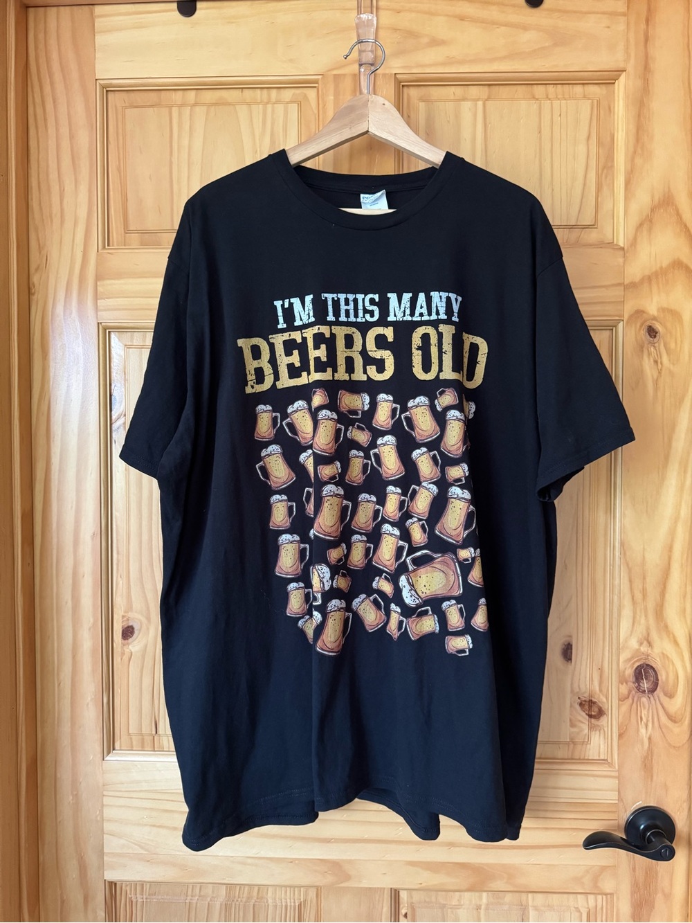 “I’m This Many Beers Old” 50 Beers Old Black Graphic Tee size 3XL